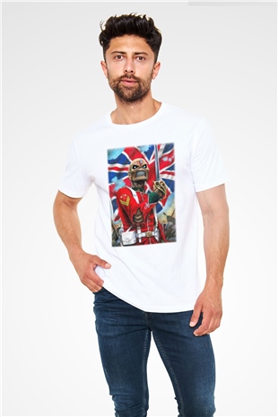 Iron Maiden Beyaz Unisex Tişört T-Shirt - TişörtFabrikası