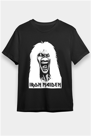 Iron Maiden Beyaz Unisex Tişört T-Shirt - TişörtFabrikası