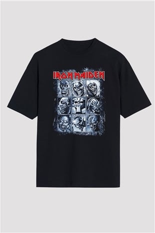 Iron Maiden Eddie Siyah Unisex Oversize Tişört T-Shirt