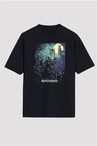 Iron Maiden Hallowed Be Thy Name Siyah Unisex Oversize Tişört T-Shirt