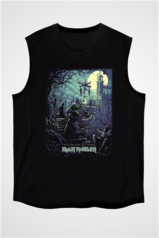 Iron Maiden Hallowed Be Thy Name Siyah Unisex Kolsuz Tişört