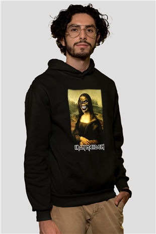 Iron Maiden Mona Lisa Eddie Siyah Unisex Hoodie