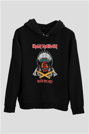 Iron Maiden Run To The Hills Siyah Unisex Hoodie