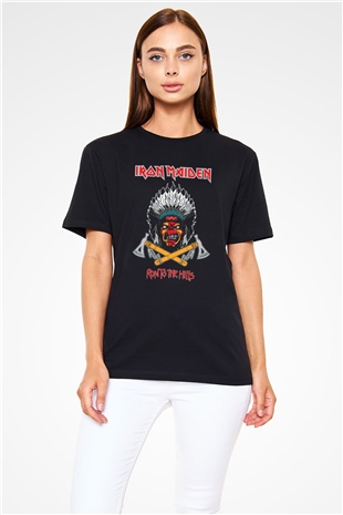 Iron Maiden Run To The Hills Siyah Unisex Tişört T-Shirt - TişörtFabrikası