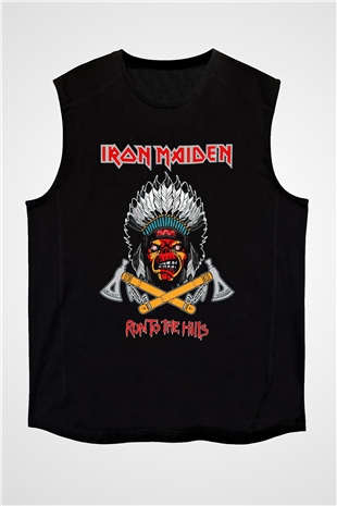 Iron Maiden Run To The Hills Siyah Unisex Kolsuz Tişört