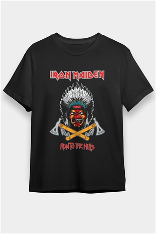 Iron Maiden Run To The Hills Siyah Unisex Tişört T-Shirt - TişörtFabrikası