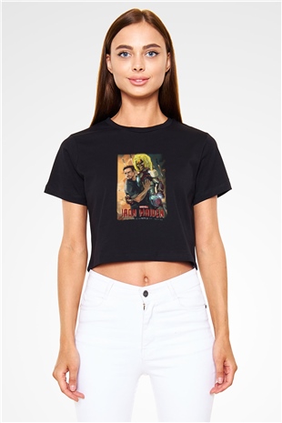 Iron Maiden Siyah Crop Top Tişört