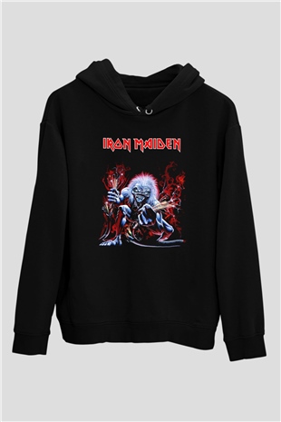 Iron Maiden Siyah Unisex Kapüşonlu Sweatshirt