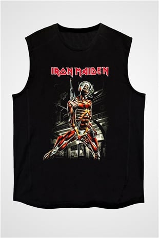 Iron Maiden Siyah Unisex Kolsuz Tişört