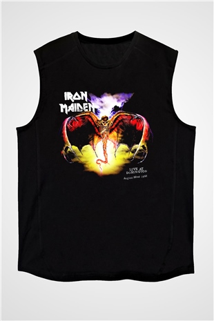 Iron Maiden Siyah Unisex Kolsuz Tişört