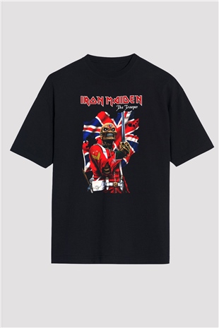 Iron Maiden Siyah Unisex Oversize Tişört T-Shirt