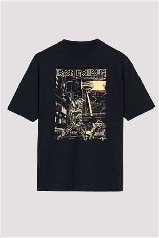 Iron Maiden Siyah Unisex Oversize Tişört T-Shirt