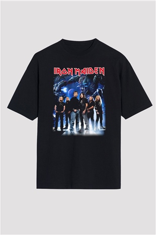 Iron Maiden Siyah Unisex Oversize Tişört T-Shirt