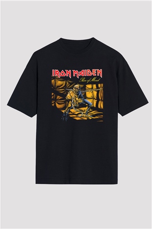 Iron Maiden Siyah Unisex Oversize Tişört T-Shirt