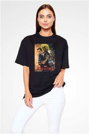 Iron Maiden Siyah Unisex Oversize Tişört T-Shirt
