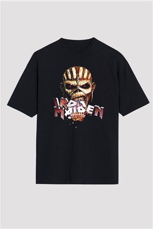 Iron Maiden Siyah Unisex Oversize Tişört T-Shirt