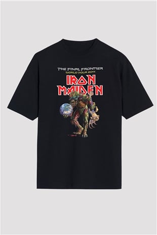 Iron Maiden Siyah Unisex Oversize Tişört T-Shirt