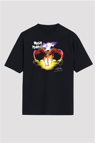 Iron Maiden Siyah Unisex Oversize Tişört T-Shirt