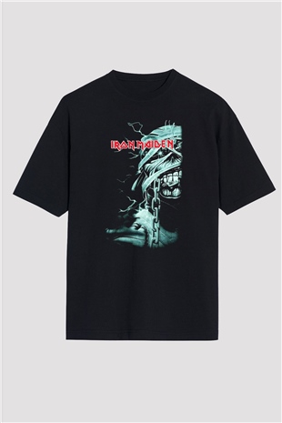 Iron Maiden Siyah Unisex Oversize Tişört T-Shirt