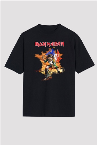 Iron Maiden Siyah Unisex Oversize Tişört T-Shirt