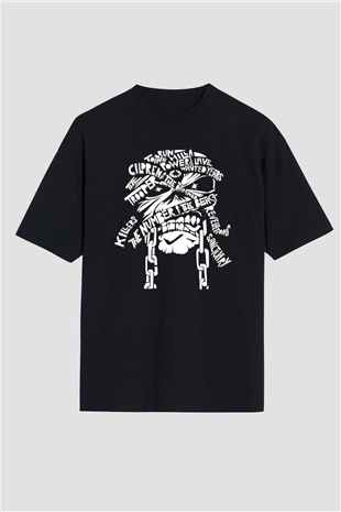 Iron Maiden Siyah Unisex Oversize Tişört T-Shirt