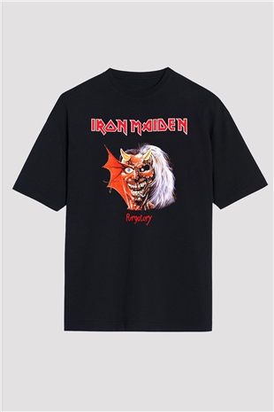 Iron Maiden Siyah Unisex Oversize Tişört T-Shirt
