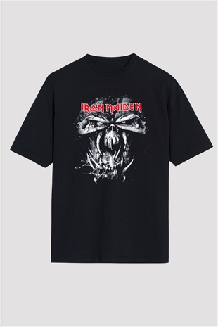 Iron Maiden Siyah Unisex Oversize Tişört T-Shirt
