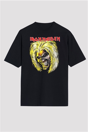 Iron Maiden Siyah Unisex Oversize Tişört T-Shirt
