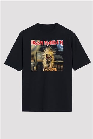 Iron Maiden Siyah Unisex Oversize Tişört T-Shirt