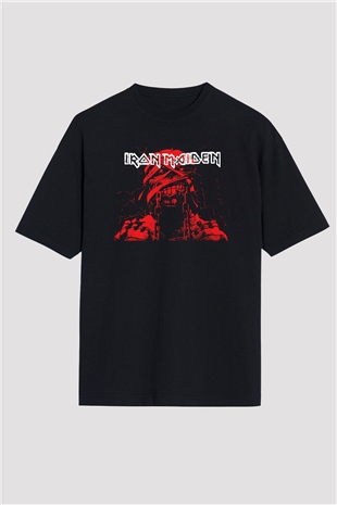 Iron Maiden Siyah Unisex Oversize Tişört T-Shirt