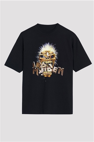 Iron Maiden Siyah Unisex Oversize Tişört T-Shirt