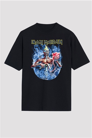 Iron Maiden Siyah Unisex Oversize Tişört T-Shirt