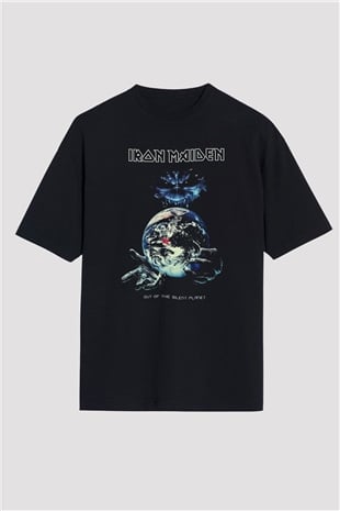 Iron Maiden Siyah Unisex Oversize Tişört T-Shirt