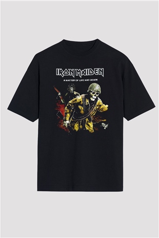 Iron Maiden Siyah Unisex Oversize Tişört T-Shirt