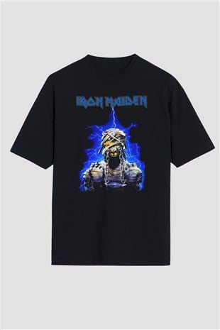 Iron Maiden Siyah Unisex Oversize Tişört T-Shirt