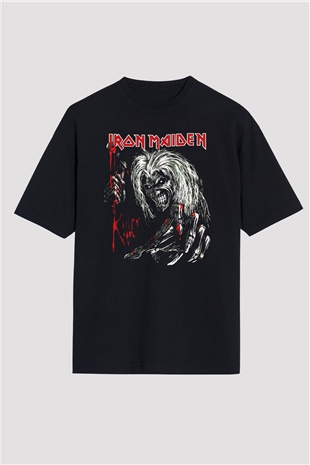 Iron Maiden Siyah Unisex Oversize Tişört T-Shirt