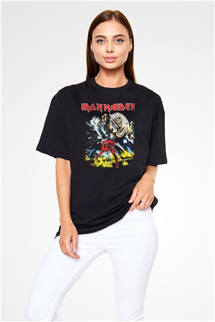 Iron Maiden Siyah Unisex Oversize Tişört T-Shirt