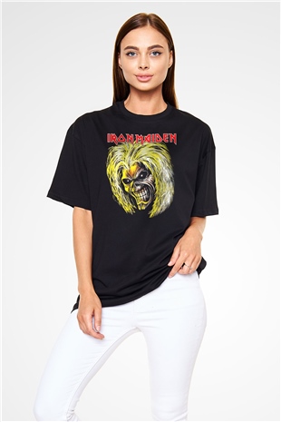 Iron Maiden Siyah Unisex Oversize Tişört T-Shirt