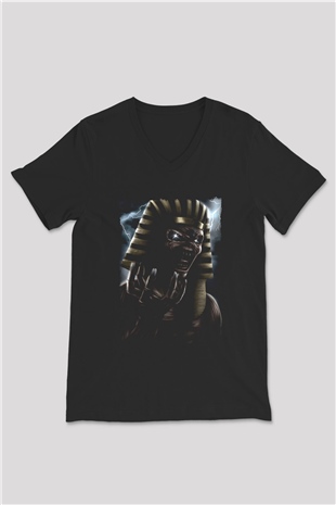 Iron Maiden Siyah Unisex V Yaka Tişört