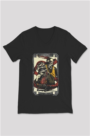 Iron Maiden Siyah Unisex V Yaka Tişört T-Shirt