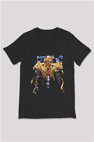 Iron Maiden Siyah Unisex V Yaka Tişört