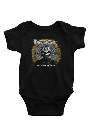 Iron Maiden The Book Of Souls Baskılı Siyah Bebek Body - Zıbın