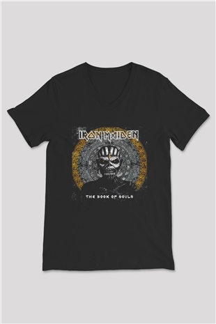 Iron Maiden The Book Of Souls Siyah Unisex V Yaka Tişört T-Shirt