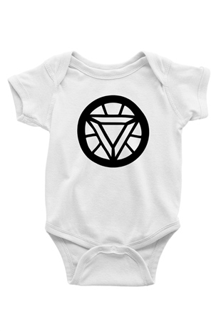 Iron Man Baskılı Beyaz Unisex Bebek Body - Zıbın