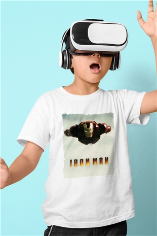 Iron Man Beyaz Unisex Çocuk Tişört