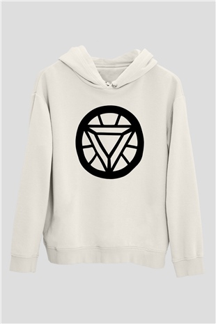 Iron Man Beyaz Unisex Hoodie