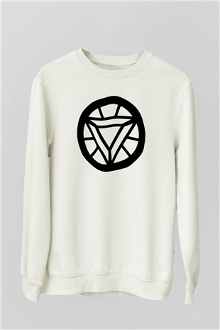 Iron Man Beyaz Unisex Sweatshirt