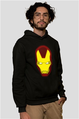 Iron Man Siyah Unisex Hoodie