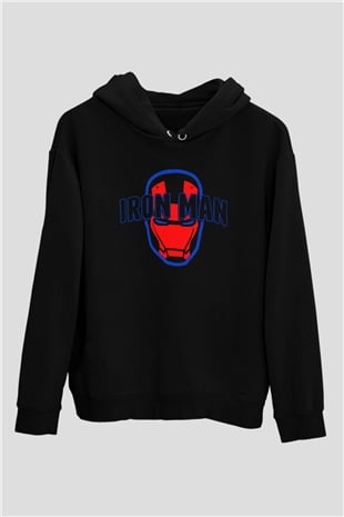 Iron Man Siyah Unisex Hoodie