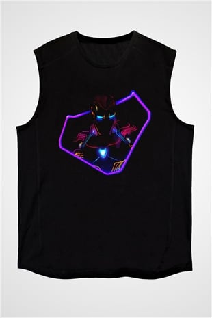 Iron Man Siyah Unisex Kolsuz Tişört